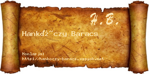 Hankóczy Baracs névjegykártya